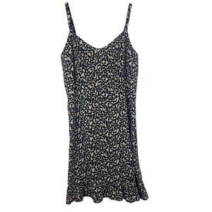 Old Navy Womens L Leopard Animal Print Linen Blend Cami Dress Sleeveless